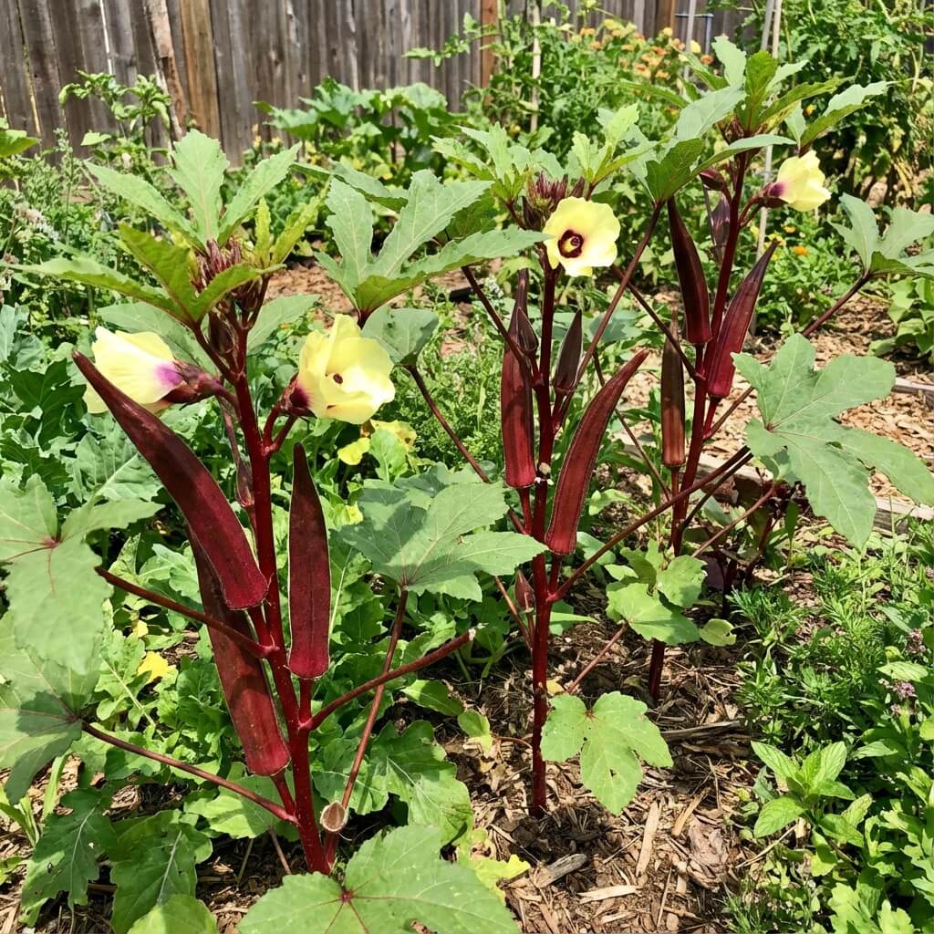 Maroon Red Okra Seeds