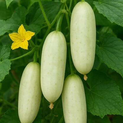Miniature White Cucumber Seeds - Heirloom Vegetable Plant for Home Gardens