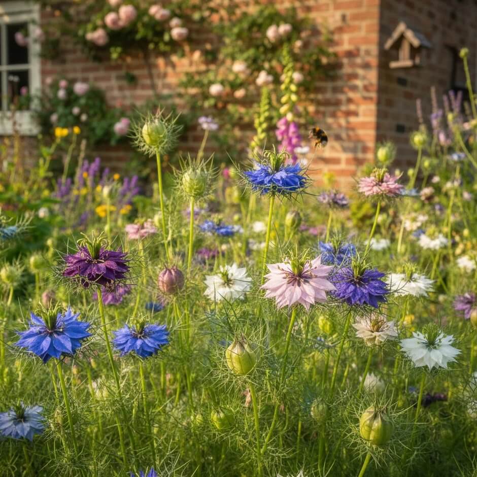 Persian Jewels Mix Love-in-a-Mist Seeds - Heirloom Flower Plant for Home Gardens