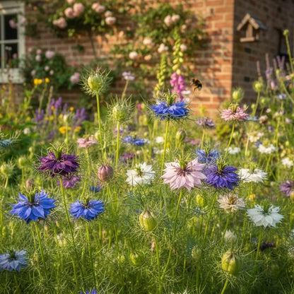 Persian Jewels Mix Love-in-a-Mist Seeds - Heirloom Flower Plant for Home Gardens