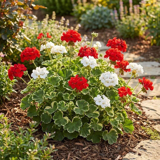 Red And White Geranium Seeds - Heirloom Flower Plant for Home Gardens