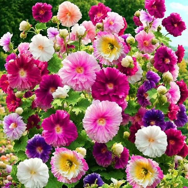 Summer Mix Carnival Double Hollyhock Seeds 