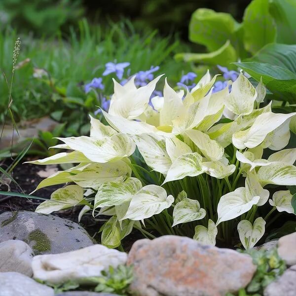 White Feather Hosta Seeds - Heirloom Flower Plant for Home Gardens